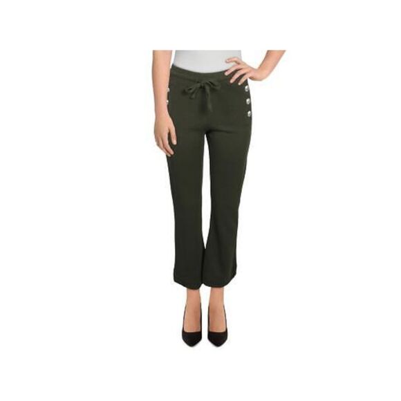 DEREK LAM 10 CROSBY Womens Tie Ribbed Button Faux Pockets...